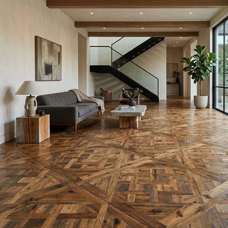 Crafting Reclaimed Elm Versailles Panels